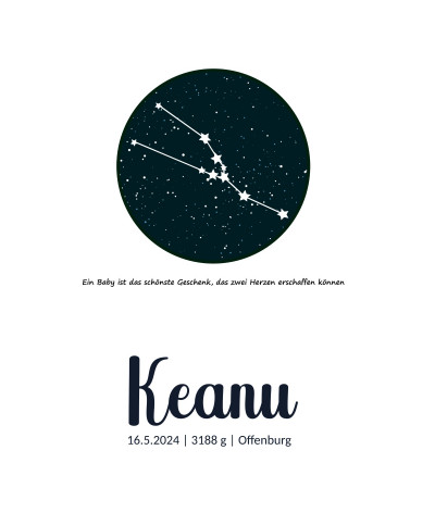 Personalisiertes Geburtsposter | Sternbild Stier