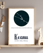 Personalisiertes Geburtsposter mit Sternbild Stier