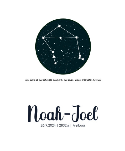 Personalisiertes Geburtsposter | Sternbild Waage