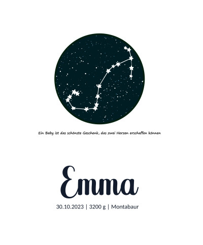 Personalisiertes Geburtsposter | Sternbild Skorpion