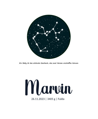 Personalisiertes Geburtsposter | Sternbild Schütze