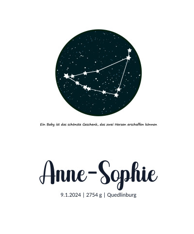 Personalisiertes Geburtsposter | Sternbild Steinbock