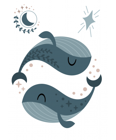 Geburtsposter 3er Set | Sternzeichen Fische