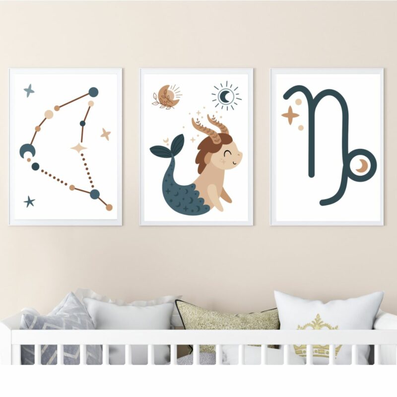 Geburtsposter 3er Set | Sternzeichen Steinbock