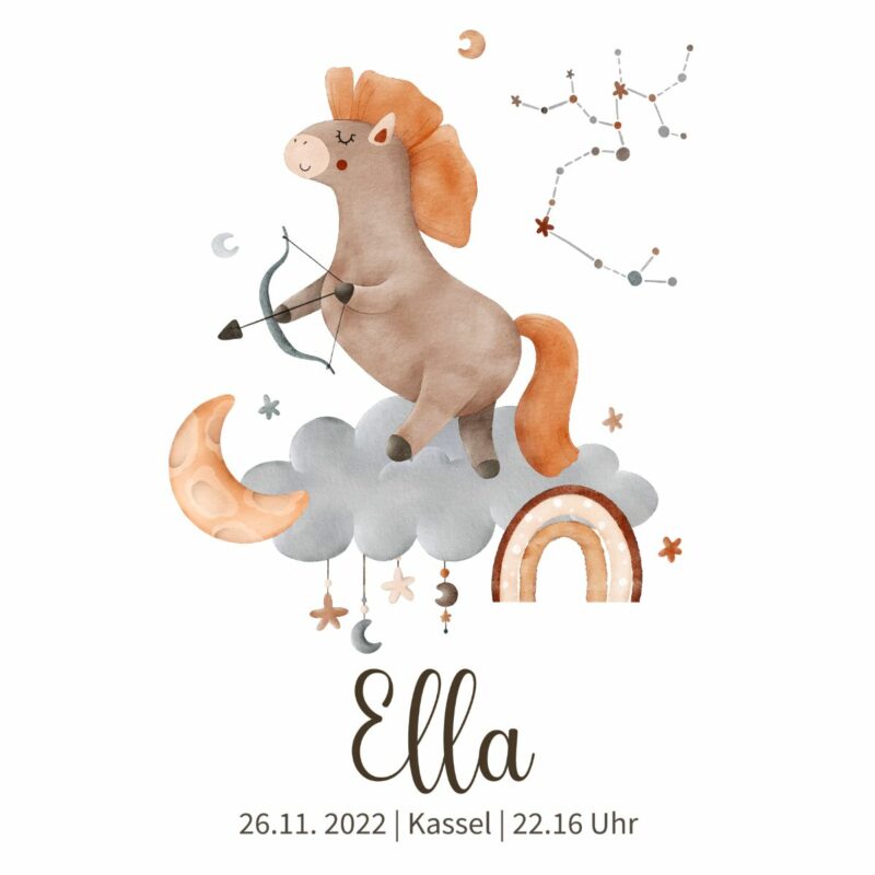 Personalisiertes Geburtsposter | Sternzeichen Schütze – Bild 2