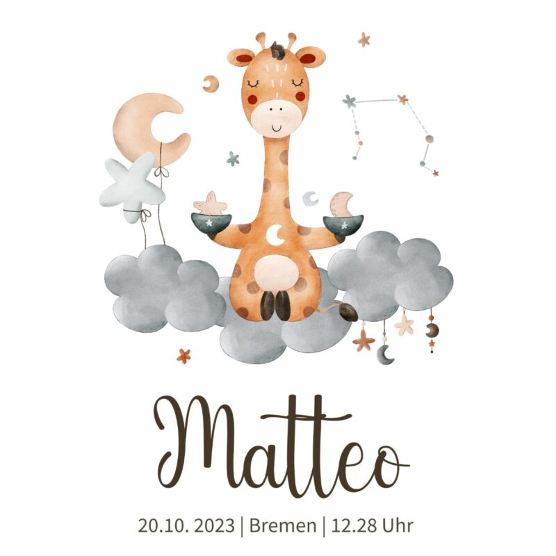 Personalisiertes Geburtsposter | Sternzeichen Waage – Bild 2